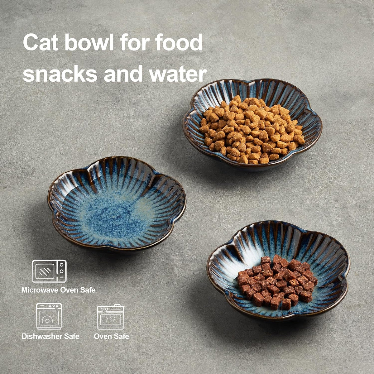 Mecaikru Ceramic Cat Food Bowls - blue / 4.72in / classic - image 4