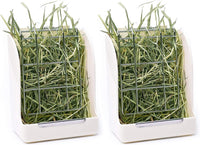 CalPalmy Hay Feeder for Rabbits, Guinea Pigs, and Chinchillas - 5 1/2" x 3" x 7 3/8" (2-Pack) / White+White
