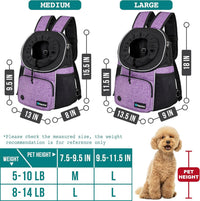 PetAmi Dog Front Carrier Backpack - Large (15.5x9x18) / Purple - image 2
