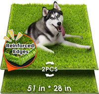 Hompet Dog Grass Pad with Tray Large, 35"x22.5" - Green / 51 x 28"
