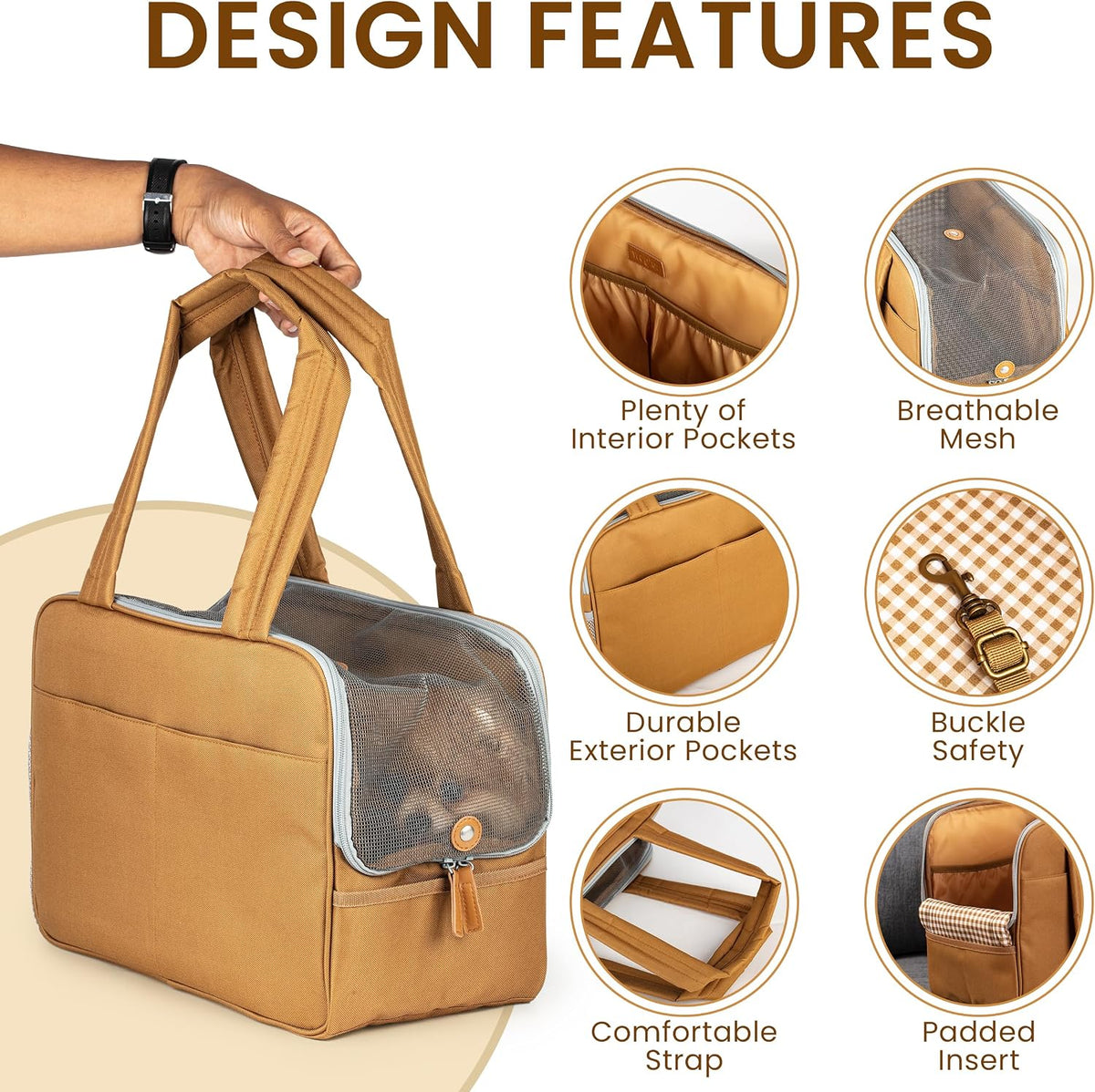 Cute Small Dog Purse Carrier, Cotton Padded Interior - image 4