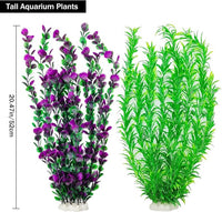 20.47 Inch Tall Aquarium Plants – Large Lifelike Artificial Fish Tank Decorations, 2 Pcs Fish Tank Plants Plastic，Durable & Safe for Freshwater/Saltwater Aquariums (Green (Style D))