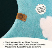 Cat Cave, New Zealand Wool Bed for Indoor Cats - Nap Blue / Medium - image 3