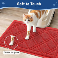 Smiry Cat Litter Box Mat 30x17 - 47x32 / Red - image 4
