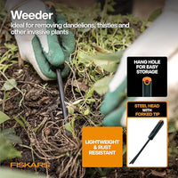 Fiskars Vegetable Garden Tool Set with Vegetable Shears, Seed Sower, Trowel, Cultivator, Weeder, and L/XL Garden Gloves for Indoor or Outdoor Gardening (6 Piece Kit), Gardening Gifts for Women