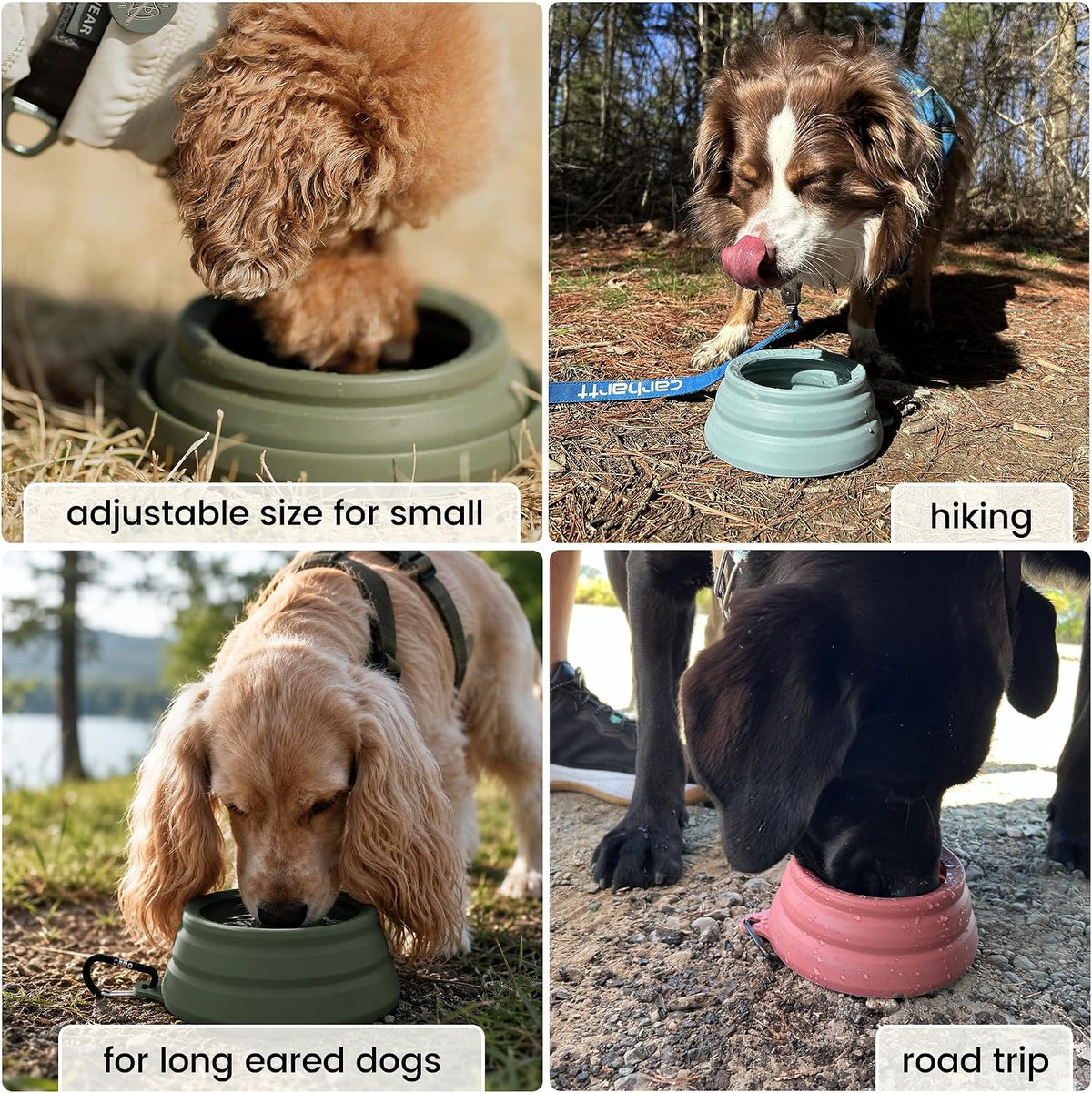 OHMO Spill Proof Collapsible Dog Bowl - 34oz / Coral - image 4