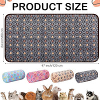 Reginary 4 Pcs Waterproof Guinea Pig Blankets Washable Small Animal Fleece Bedding Absorbent Guinea Pig Cage Liners Reusable Pet Pee Pad Sleep Mat for Hamster Ferret(Star Pattern,24 x 47 Inch)