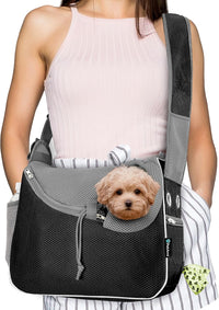 PetAmi Dog Sling Carrier for Small Dog - Black