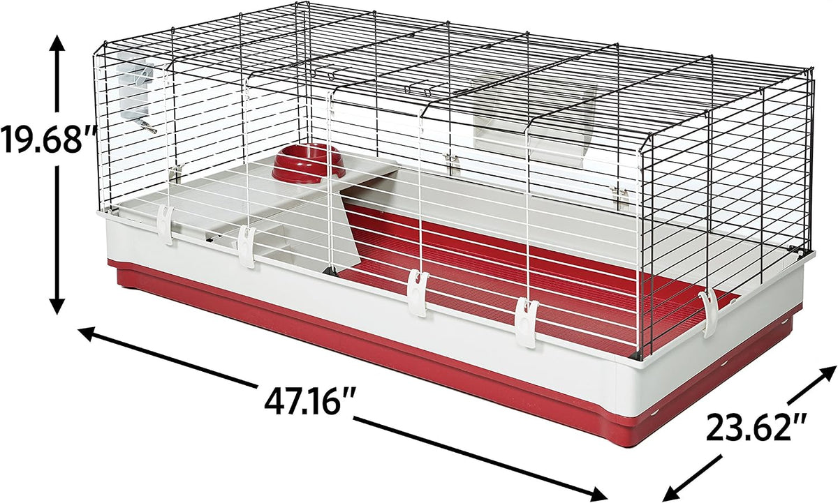 Midwest Homes for Pets Deluxe Rabbit & Guinea Pig Cage - White/Red / XL Rabbit Cage - image 3