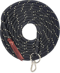 22' Long Line with SS O Ring and Carabiner (Black with Beige)