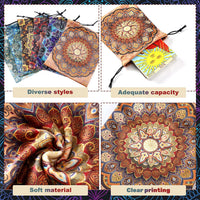 Shappy 6 Pcs Velvet Drawstring Pouches for Tarot Cards Dice - Floral Style - image 4