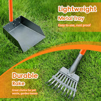 Pooper Scooper, Long Handle Dog Poop Scooper for Medium Small Dogs – Essentials for Dogs - Orange / Medium - image 4