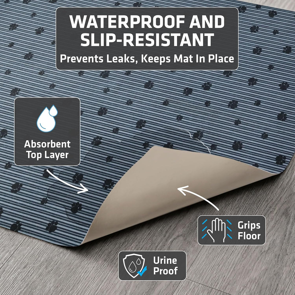 Drymate Cat Litter Box Mat, Litter Trapping Mat - Dark Grey / 28x36 Inch (Pack of 1) - image 3