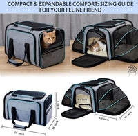 Cat Dog Carrier - Airline Approved Expandable Soft-Sided Pet Carrier with Removable Fleece Pad - 29.8"L x 18.0"W x 11.0"H - image 2