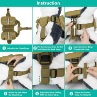 PetAmi Dog Backpack for Medium Large Dogs, Hiking Saddle Bag - Large / Tan Canvas - image 4
