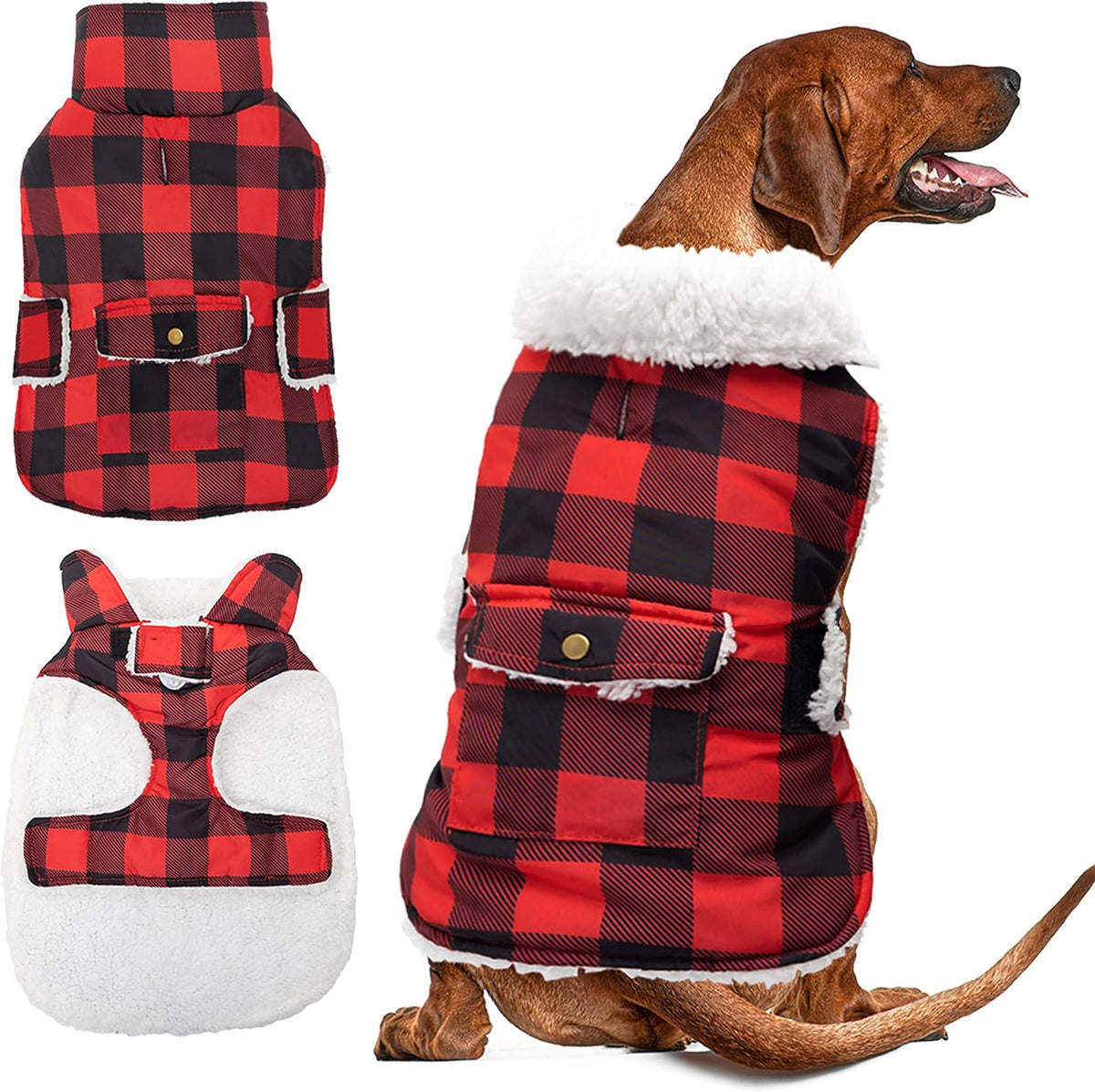 Dog Winter Coat for Cold Weather - Red / XX-Large