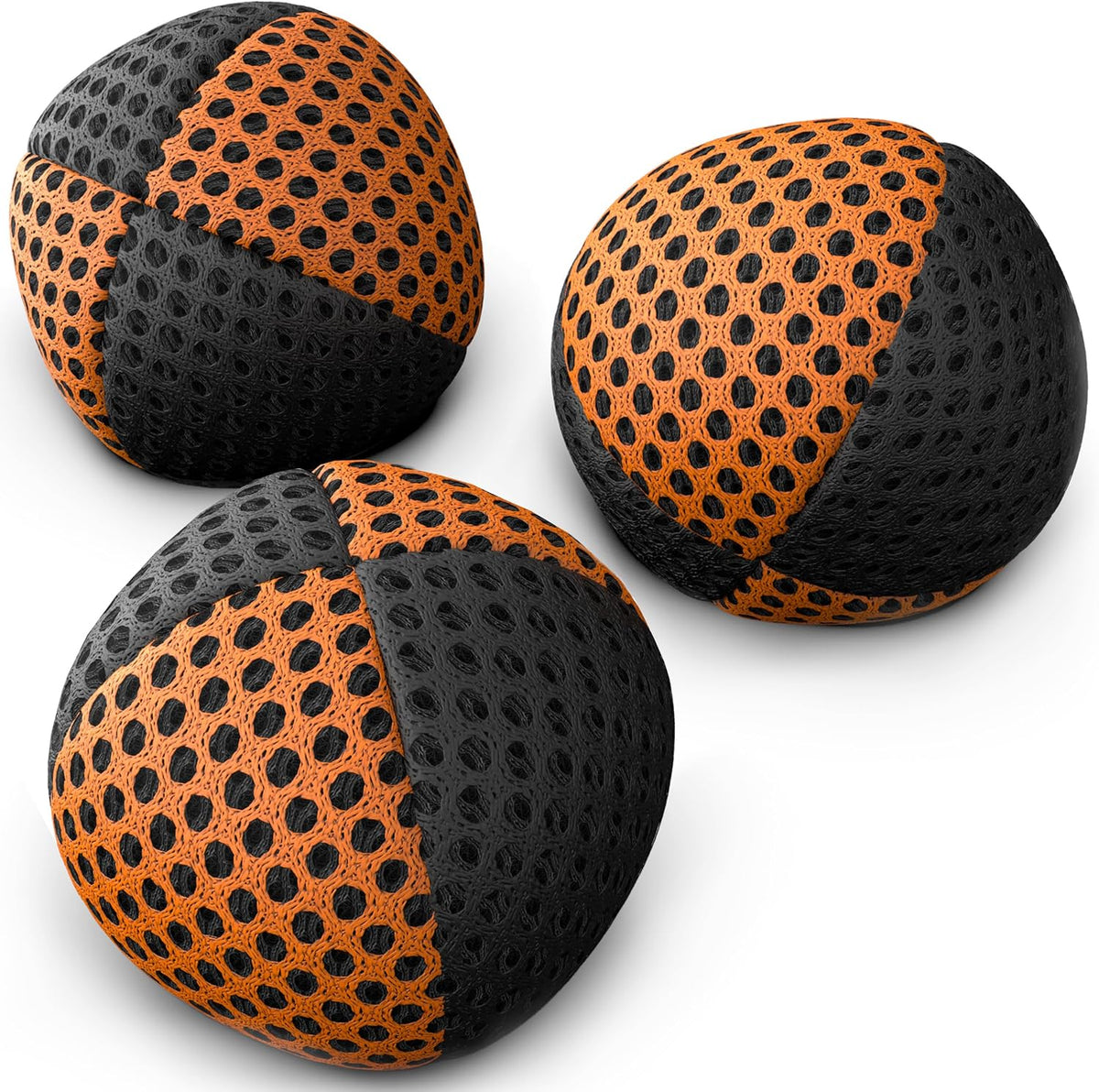 speevers Juggling Balls for Beginners and Professionals Set of 3 - Black - Orange / 3.2 oz