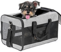 Conlun Cat Carrier Soft-Sided Pets Travel Carriers up to 15 Lbs - Grey / 19.6"L x 12.6"W x 2.5"H