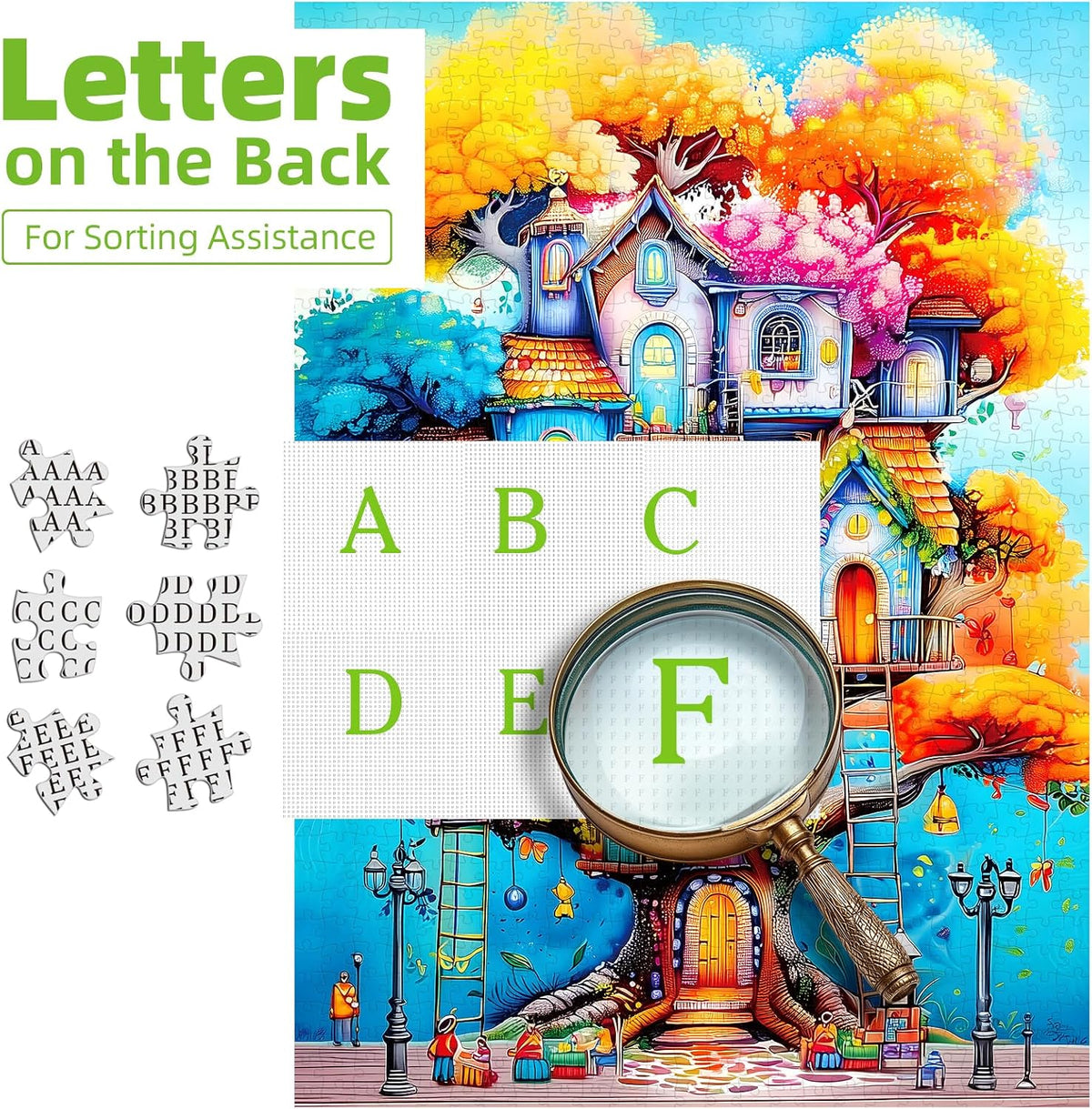 Blueforest Puzzles for Adults 500 Pieces - Fantastical Treehouse Escape / 27.5" x 19.7" - image 3