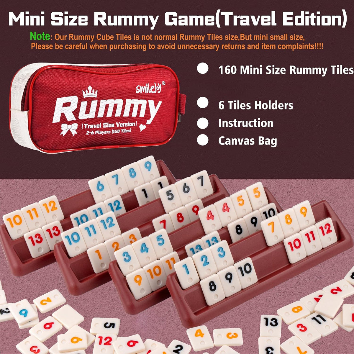 Smilejoy Mini Rummy Cube Game - Mini (2-6 player) - image 4