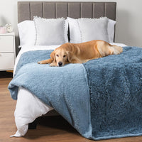 PetAmi Waterproof Dog Blanket for Couch Protector Pet Throw - Dusty Blue / X-large (60x80)