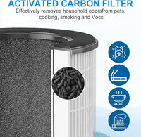Tailulu 2 Packs D09 Air Purifier Replacement Filter, 3-in-1 True H13 True HEPA Air Cleaner Purifier for Home Large Room Up to 1345 Sq Ft