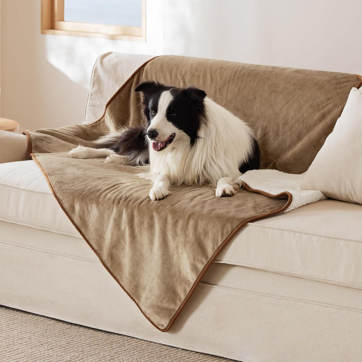 Bedsure Waterproof Dog Blankets for Small Dogs Soft Cat Blanket Warm - XL(50x60") / Camel