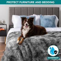 PetAmi Waterproof Dog Blanket for Couch Protector Pet Throw - Tie-dye Grey / Queen (90x90) - image 2
