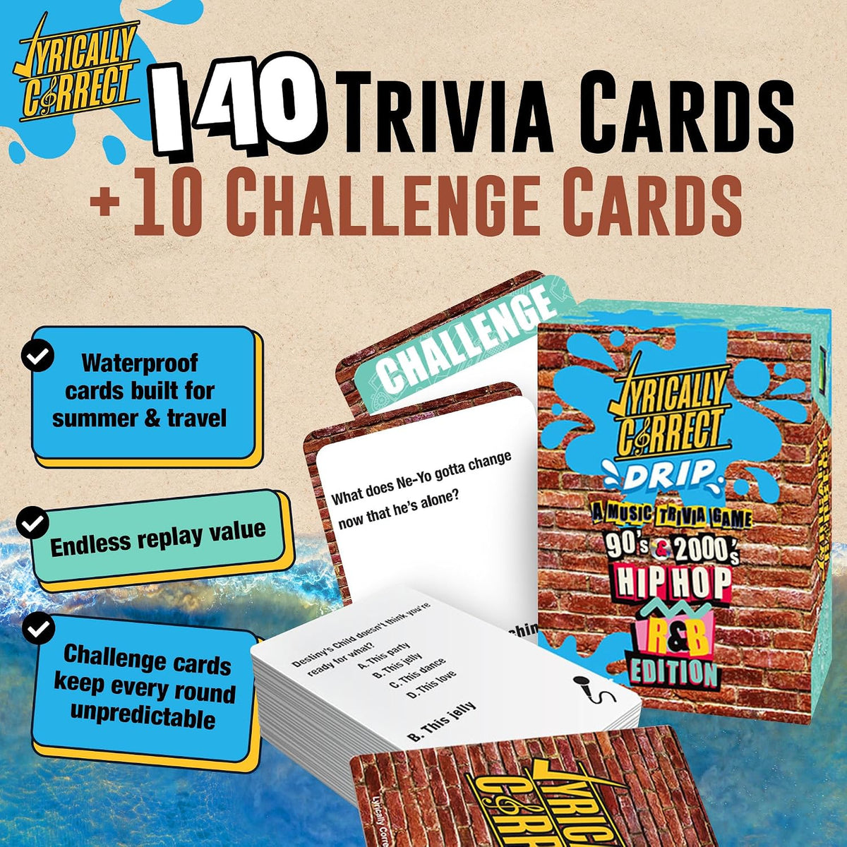 Lyrically Correct 90s and 2000s hip-hop and R&B music trivia card game box and cards - view 21