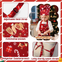 4Pcs Kids Apron and Chef Hat Set Gift for Girls Boys - Christmas - image 3