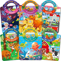 Elfew 3 pack Halloween reusable sticker books for toddlers with puffy stickers