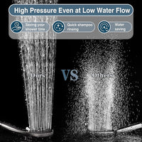 BRIGHT SHOWERS High Pressure Shower Head with Handheld, 9 Spray Settings Showerhead Built in Power Wash to Clean Tub and Pets, Extra Long 69" Hose, Adjustable Bracket, Brushed Nickel