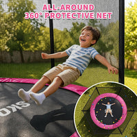 SKOK Trampoline for Kids,400LBS Outdoor Trampoline with Net-ASTM Approved Trampoline for Children - Hot Pink / 8FT - image 4