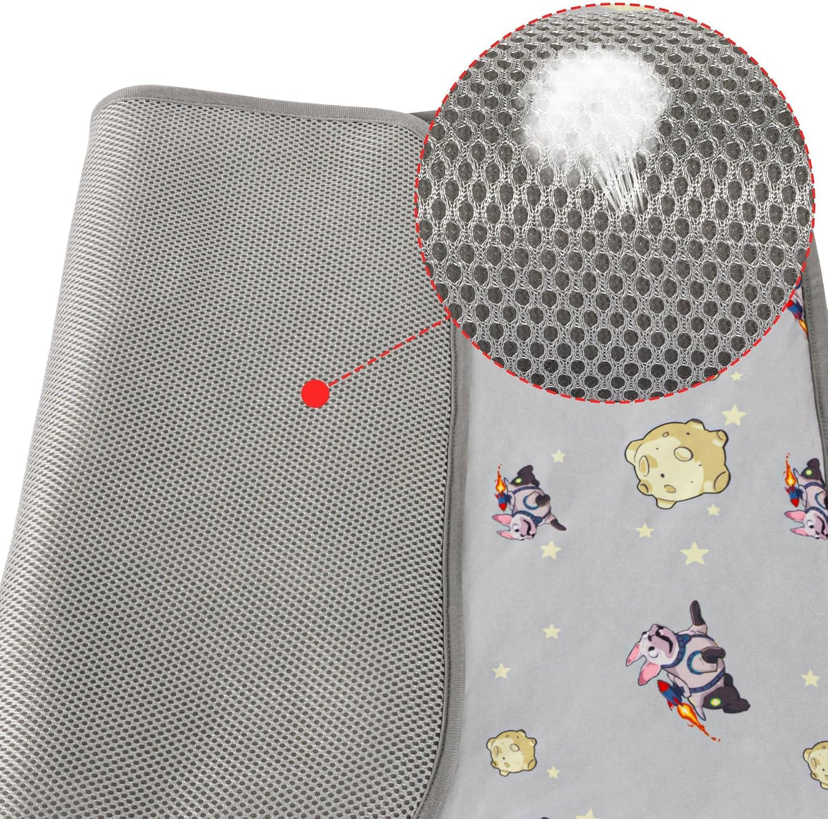 NACOCO Summer Pet Cooling Mat - S: 15.5'' x 19.5'' / Grey French Bulldog - image 3