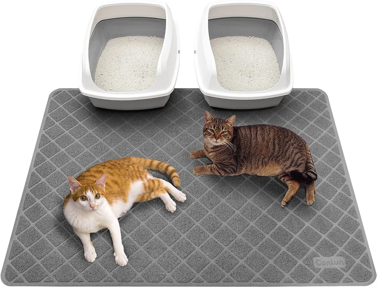 Conlun Cat Litter Mat Litter Trapping Mat - Grey / Jumbo (47" x 35")