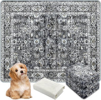 Washable Pee Pads for Dogs, (2 Pack, 36"x42") Upgrade Reusable Puppy Pads with Non-Slip Rug Pad, Super Thickening Absorbent Leakproof Dog Traning Pads Whelping Pad for Dogs, Doggie(Black)