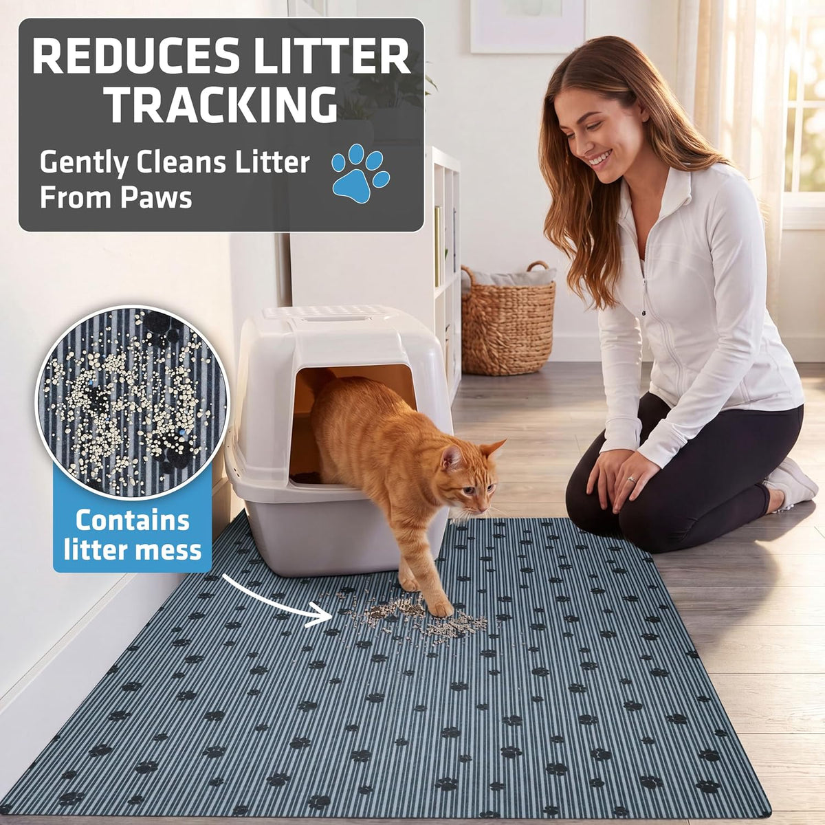 Drymate Cat Litter Box Mat, Litter Trapping Mat - Dark Grey / 28x36 Inch (Pack of 1) - image 2