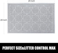Yimobra Cat Litter Mat, 24"x20" Litter Mat with Litter Lock Mesh, Soft Cat Litter Mat Litter Trapping Mat, Easy to Clean, Non-Slip, Water Resistant, Litter Free Floors, Grey