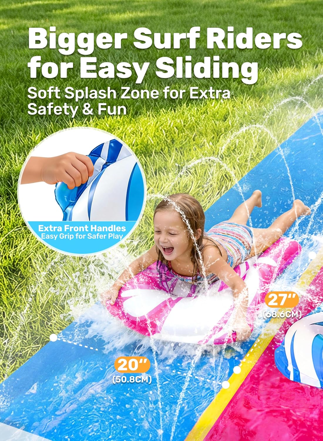JOYIN 22.5ft Water Slides and 2 Bodyboards - Blue, Pink / 22.5FT - image 3