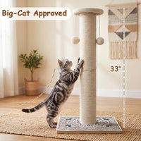 Tall Cat Scratching Post for Indoor Cats Adults with Carpet - White / Small（Round） - image 2