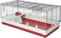 Midwest Homes for Pets Deluxe Rabbit & Guinea Pig Cage - White/Red / XL Rabbit Cage