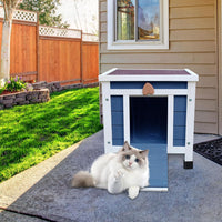 Cat House for Outdoor Cats - Blue - image 3