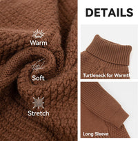 Dog Sweater Long Sleeve Warm Knit Sweaters for Small Dogs Cats Boy – Essentials for Dogs - Brown / XX-Large - image 3