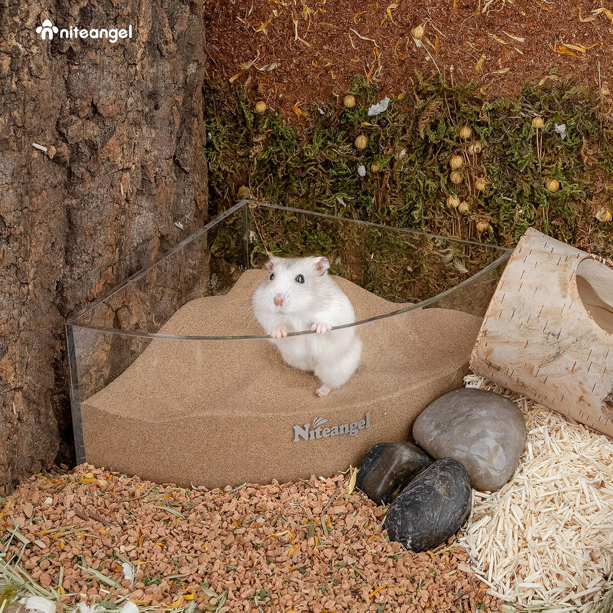 Niteangel Hamster Desert Bath Sand: 2.5lb/40oz No-Dust Bath & Easy - 12LB/192oz / Desert Sand - image 2