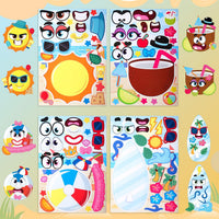JOYIN 36 Sheets 9"x6" Make a face Stickers for Kids - Summer - image 4