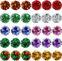 Silkfly 30 Pcs Cat Crinkle Balls Toys 2.36" Interactive Colorful – Essentials for Cats - 30