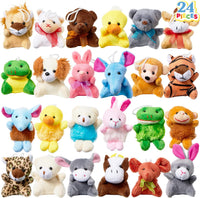 JOYIN 24 Pack Mini Animal Plush Toy Assortment - Sitting Animals