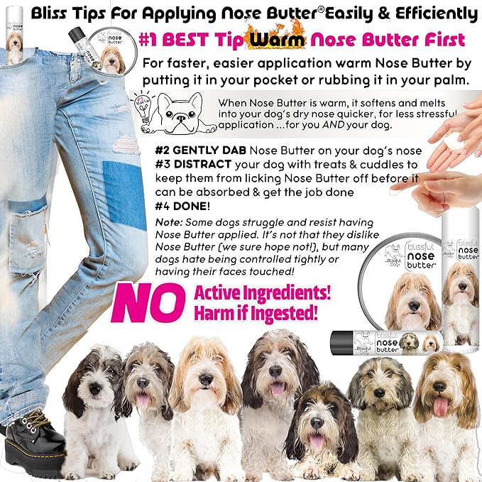 The Blissful Dog Petit Basset Griffon Unscented Nose Butter - Dog Nose Butter, 1 Ounce