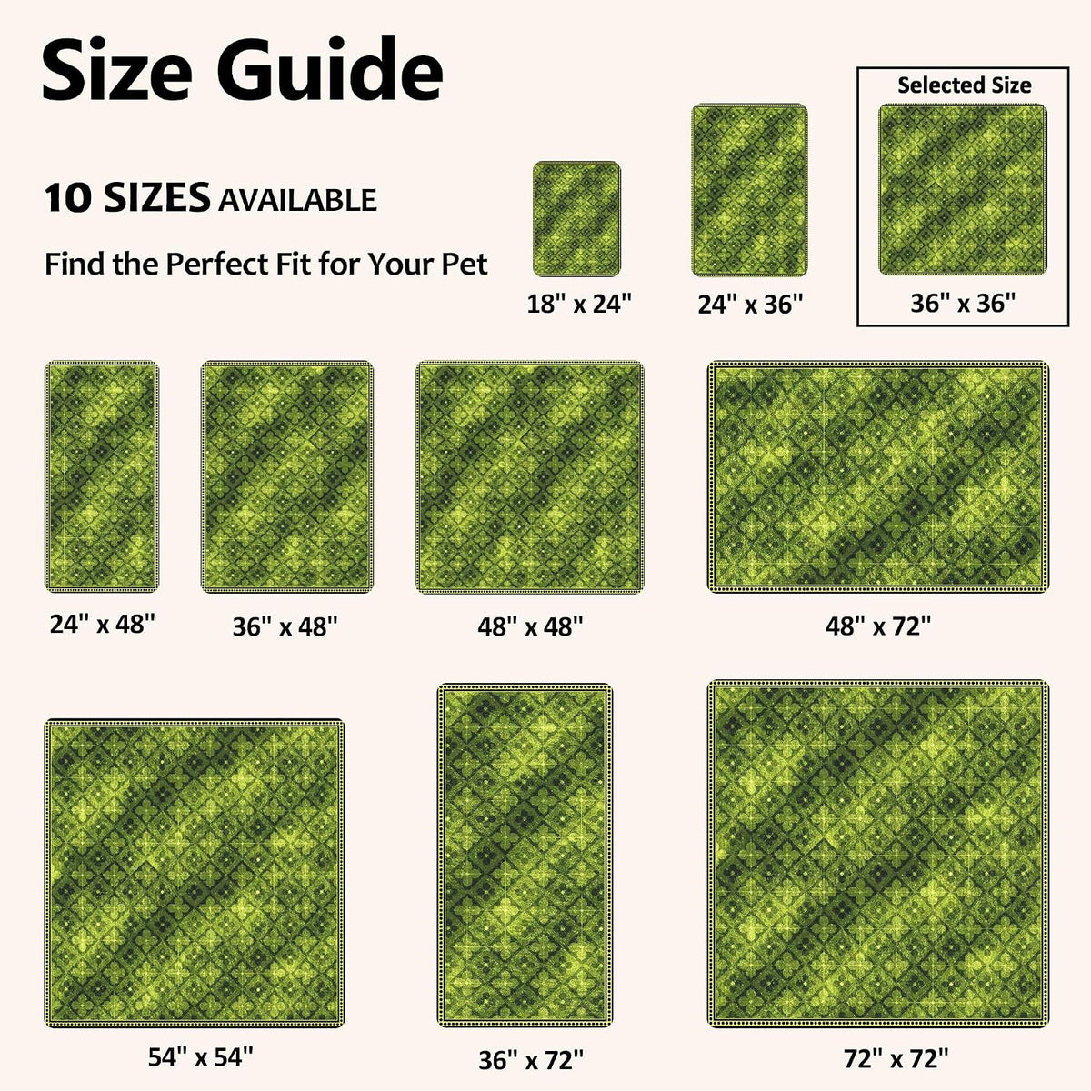 Washable Pee Pads for Dogs, Reusable Puppy Potty Training Pads - Green/Multi / 36" ×36"(pack of 2) - image 4