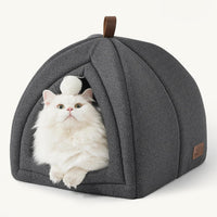 Bedsure 2in1 Cat Beds for Indoor Cats Cave for Kitten with Washable - M(16x16x16) / Dark Grey